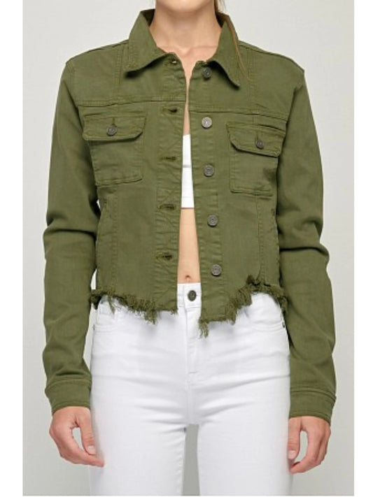 Ruby & Jenna Women's Hidden- Fitted Jacket With Uneven Hem