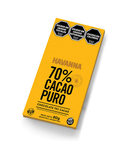 Pampa Direct Havanna Chocolates Tableta 70% Dark Cacao Bitter Chocolate Bar, 80 g / 2.82 oz