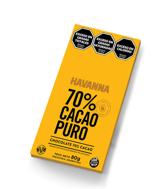 Pampa Direct Havanna Chocolates Tableta 70% Dark Cacao Bitter Chocolate Bar, 80 g / 2.82 oz