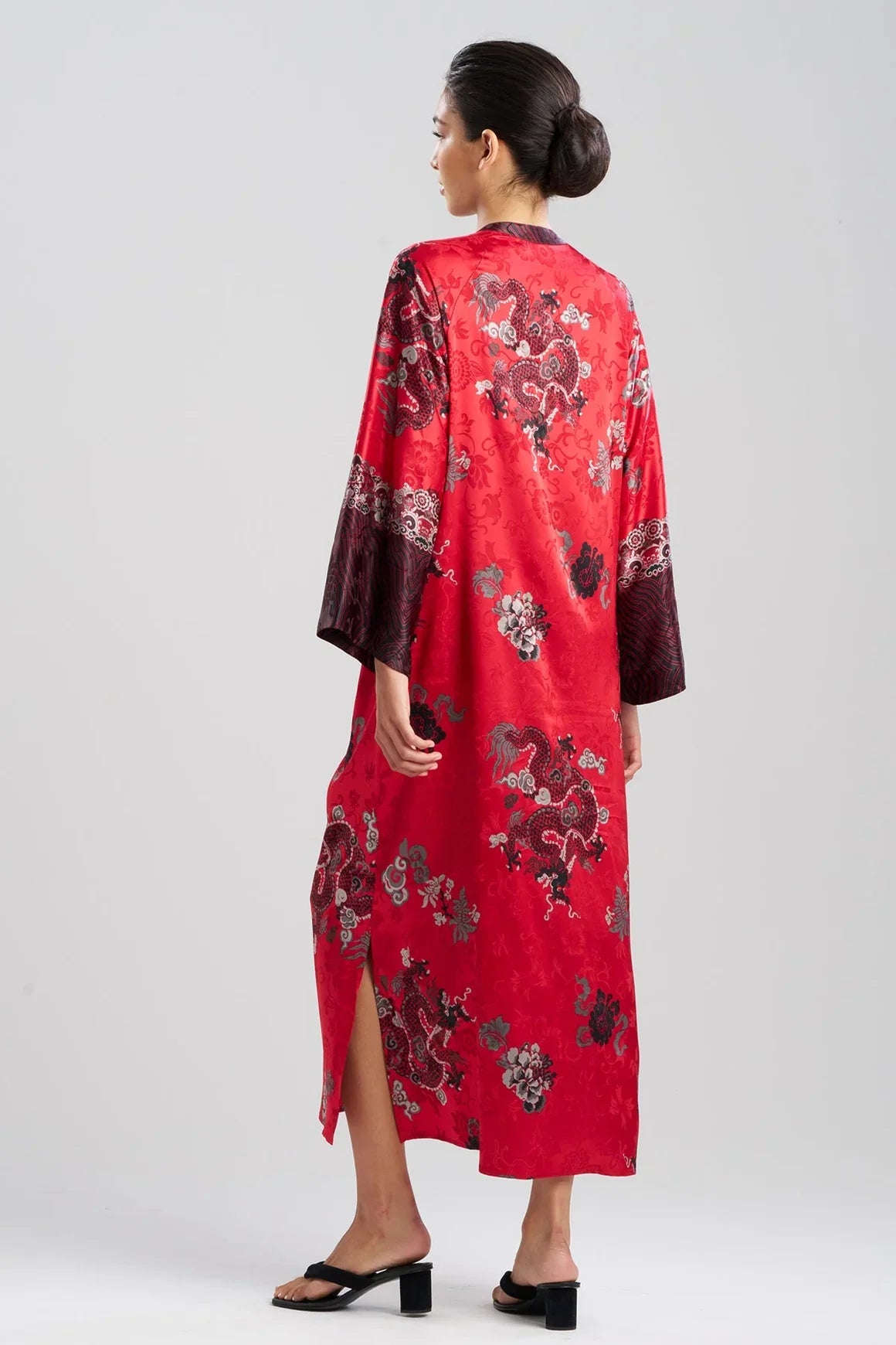 NATORI Imperial Dragon Jacquard Zip Caftan