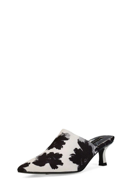 Natori Ine Suede Mule Heel - black/white