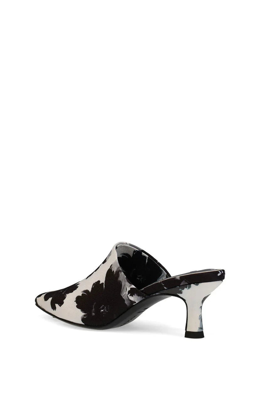 Natori Ine Suede Mule Heel - black/white