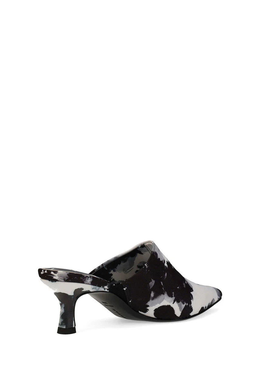 Natori Ine Suede Mule Heel - black/white