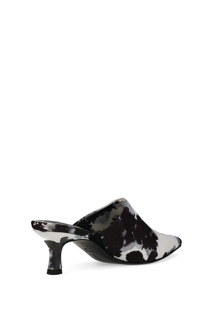Natori Ine Suede Mule Heel - black/white