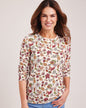 BLAIR Women's Tops Print Long Sleeve Pointelle Henley Top 2 (Misses) - x4