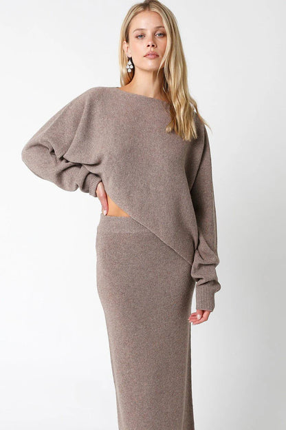 Ruby & Jenna Women's ASymmetrical Sweater