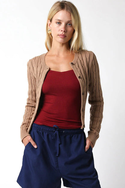 Ruby & Jenna Women's Buttondown Knit Cardigan