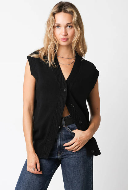 Ruby & Jenna Women's Buttondown Sweater Vest