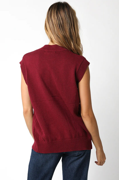 Ruby & Jenna Women's Buttondown Sweater Vest