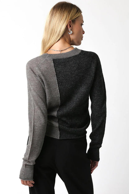 Ruby & Jenna Women's Two Tone Sweater