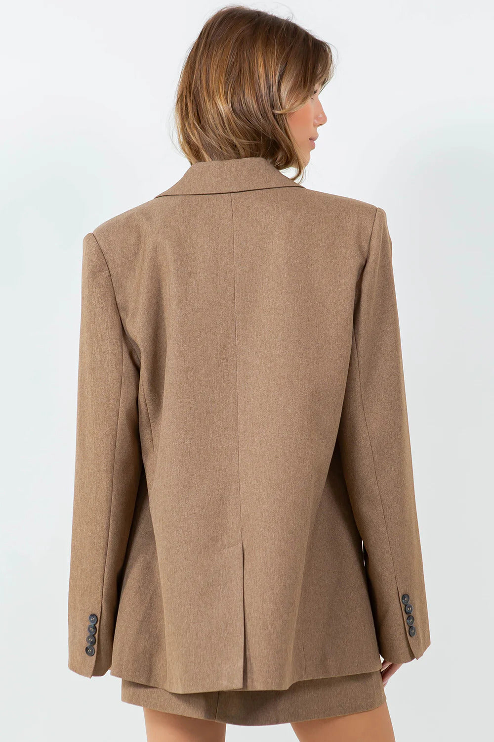 Ruby & Jenna Women's Oversized Padded Blazer