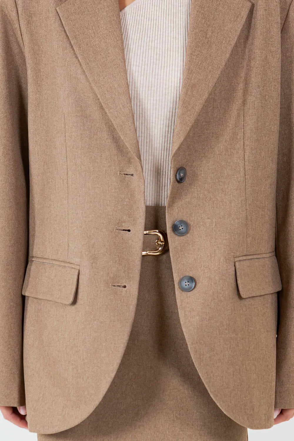 Ruby & Jenna Women's Oversized Padded Blazer