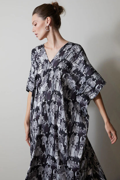 NATORI Dynasty Caftan - Black/Grey