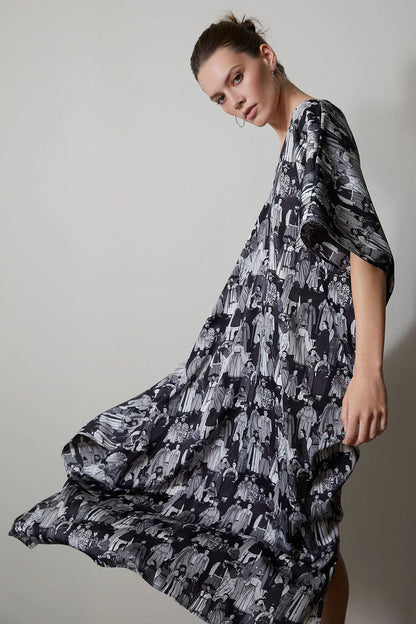 NATORI Dynasty Caftan - Black/Grey