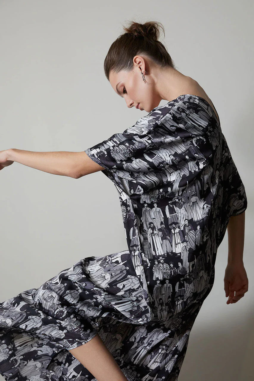 NATORI Dynasty Caftan - Black/Grey