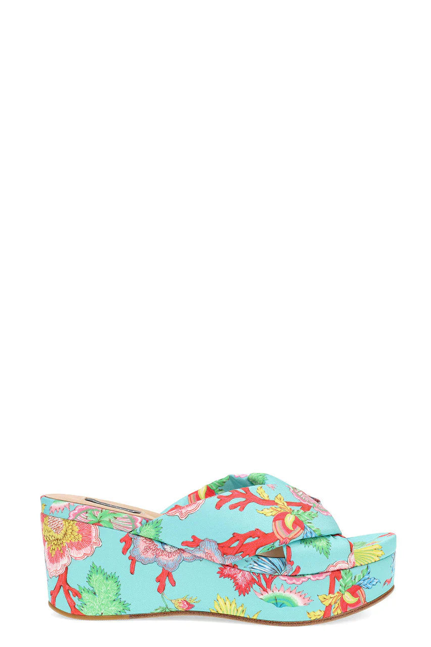 Natori Lanna Hinami Platform Thong Sandals - Aqua