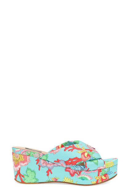 Natori Lanna Hinami Platform Thong Sandals - Aqua