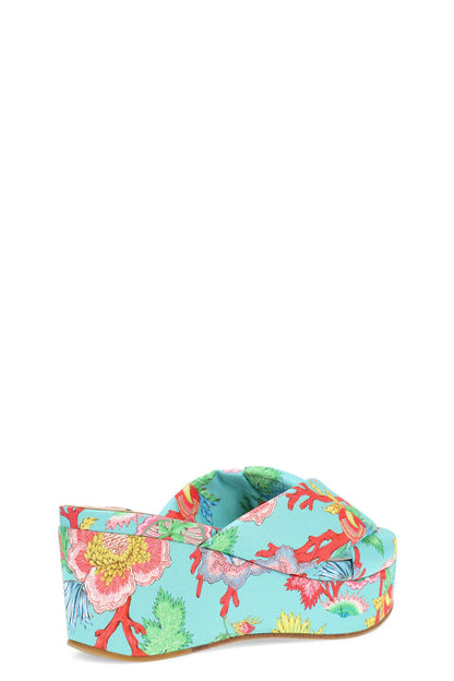 Natori Lanna Hinami Platform Thong Sandals - Aqua