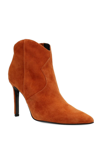 Natori Leiko Suede Heel Bootie - Cognac