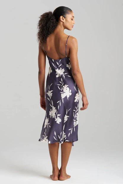NATORI Lily Printed Satin Icon Slip Dress 2
