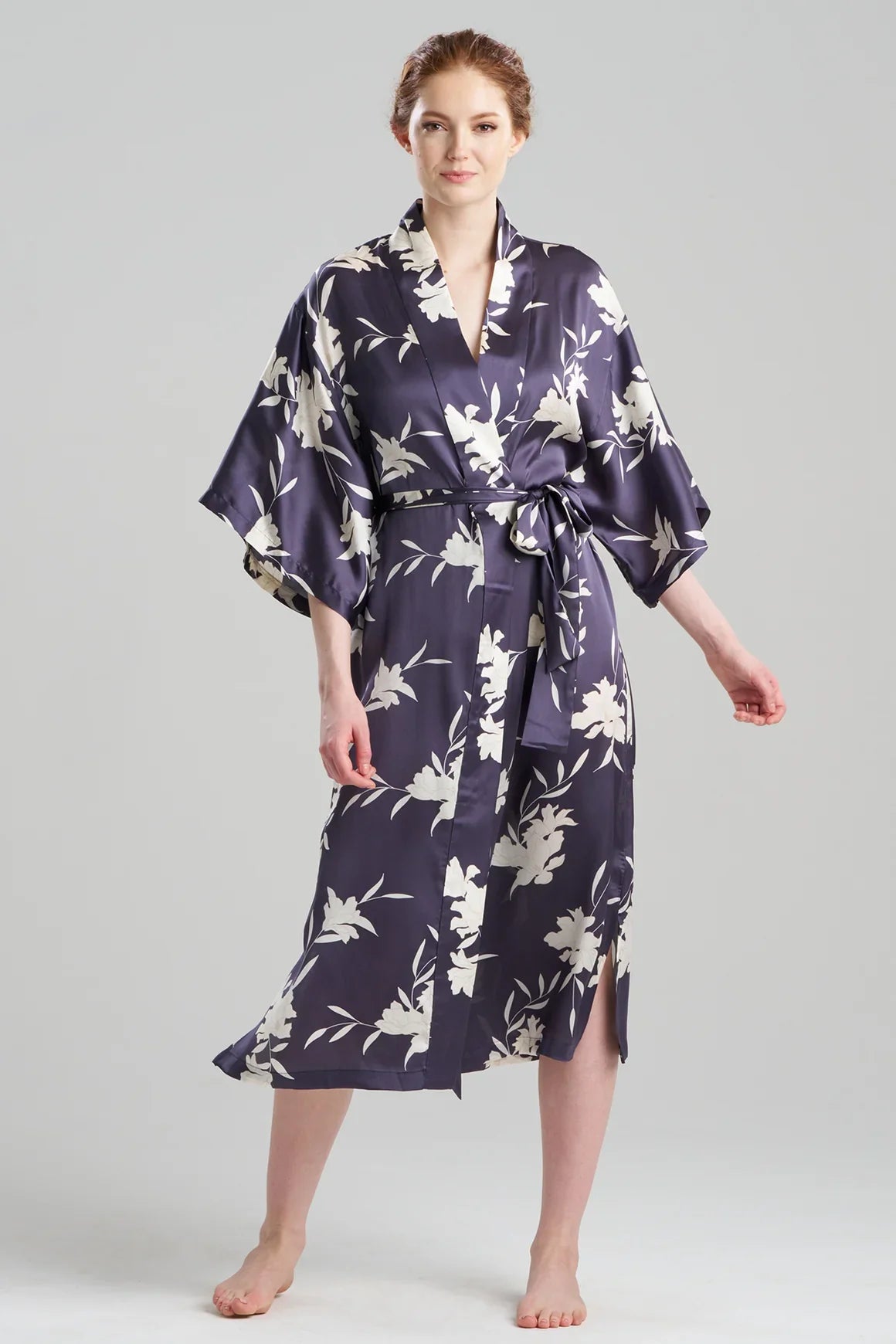 NATORI Lily Printed Satin Icon Robe