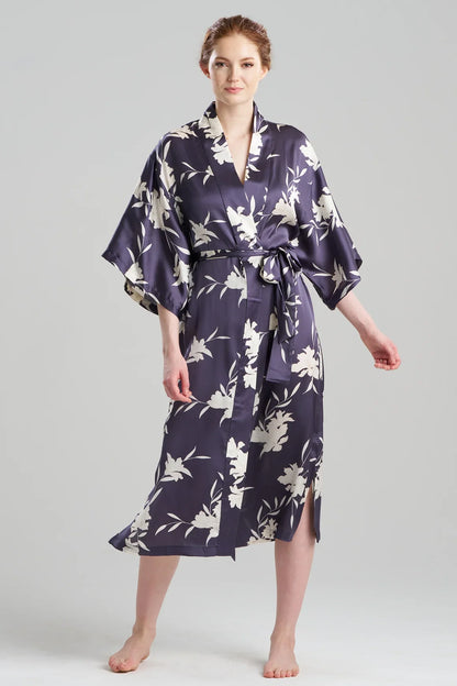 NATORI Lily Printed Satin Icon Robe