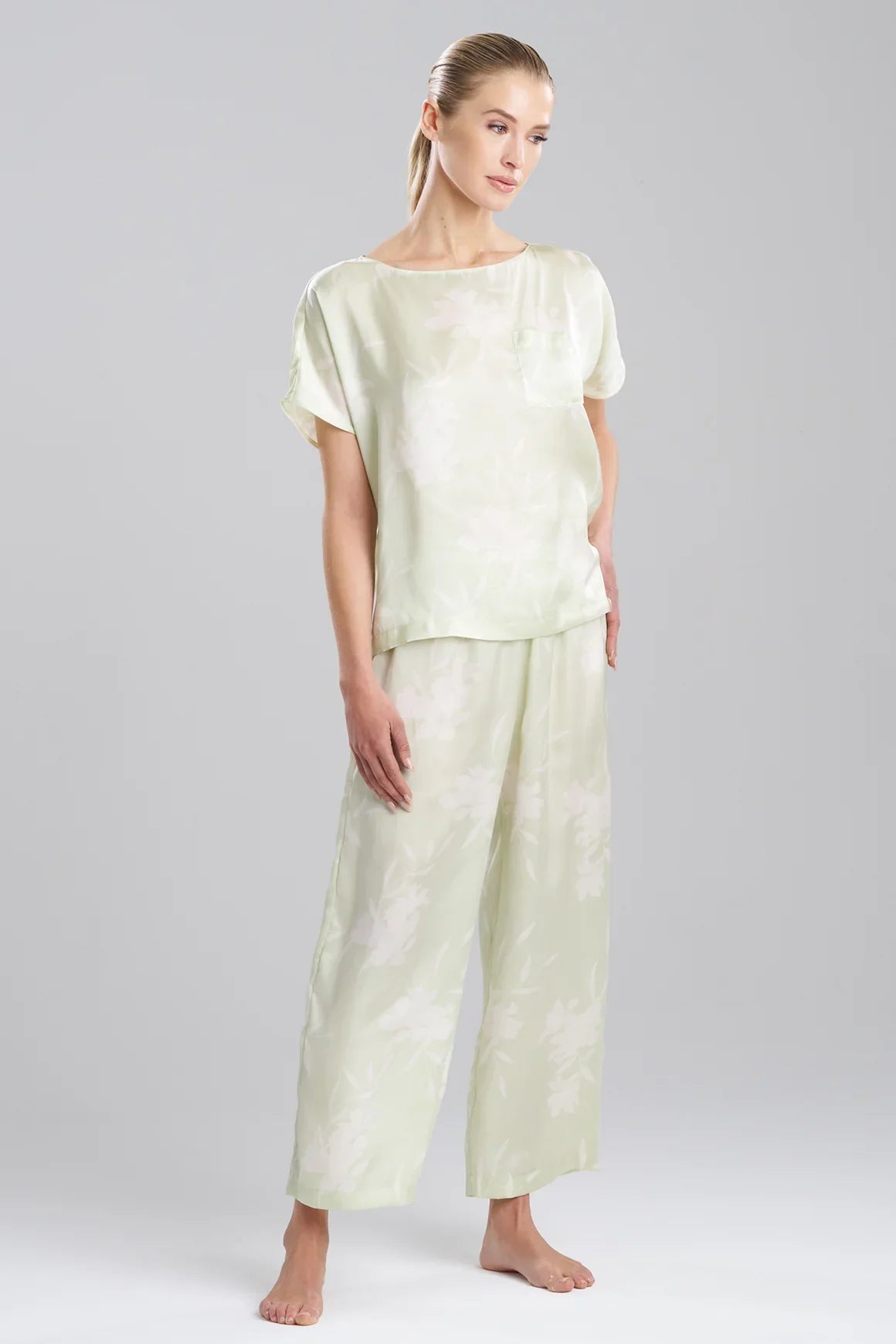 NATORI Lily Printed Satin Icon Short Sleeve PJ