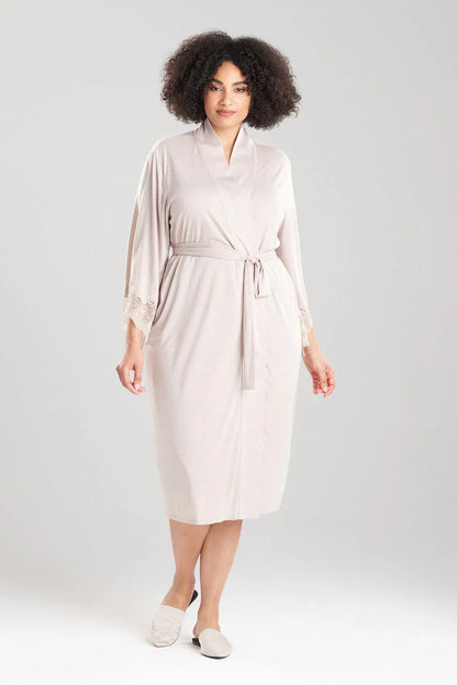 Natori Luxe Shangri-la TENCEL Robe - Heather Cashmere