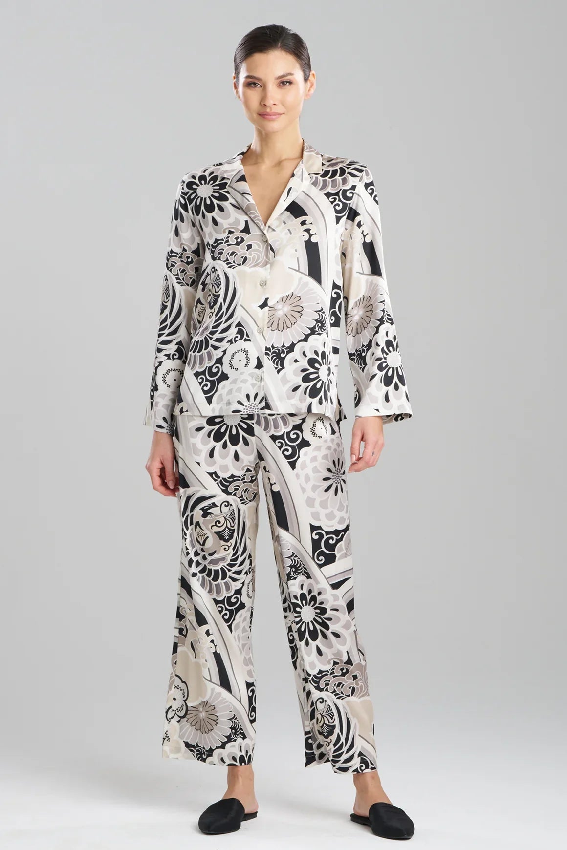 NATORI Medallion Notch Button Front PJ