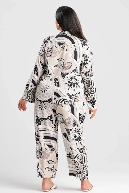 NATORI Medallion Notch Button Front PJ