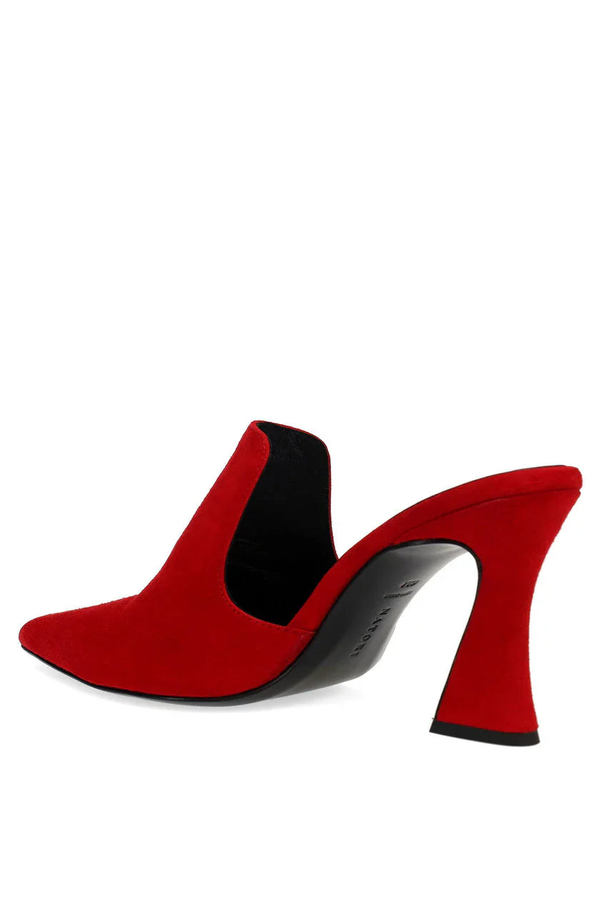 Natori Minh Suede Heel Mule - Brocade Red
