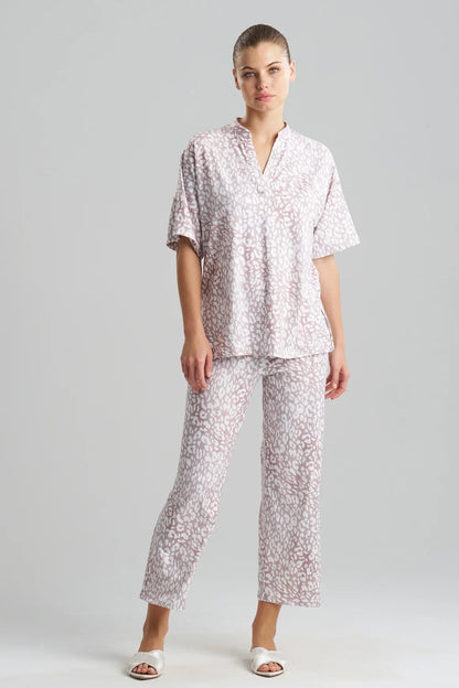 Natori Misty Leopard Cozy Knit PJ - Velvet Mink
