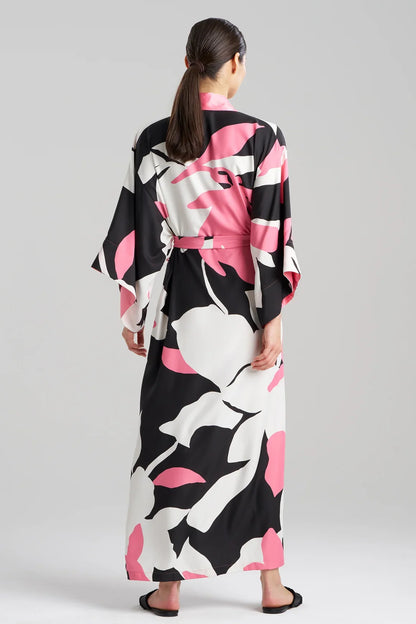 Natori Niwashi Long Kimono - Pink/Black