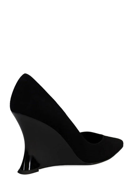 Natori Nori Suede Wedge Pump - Black
