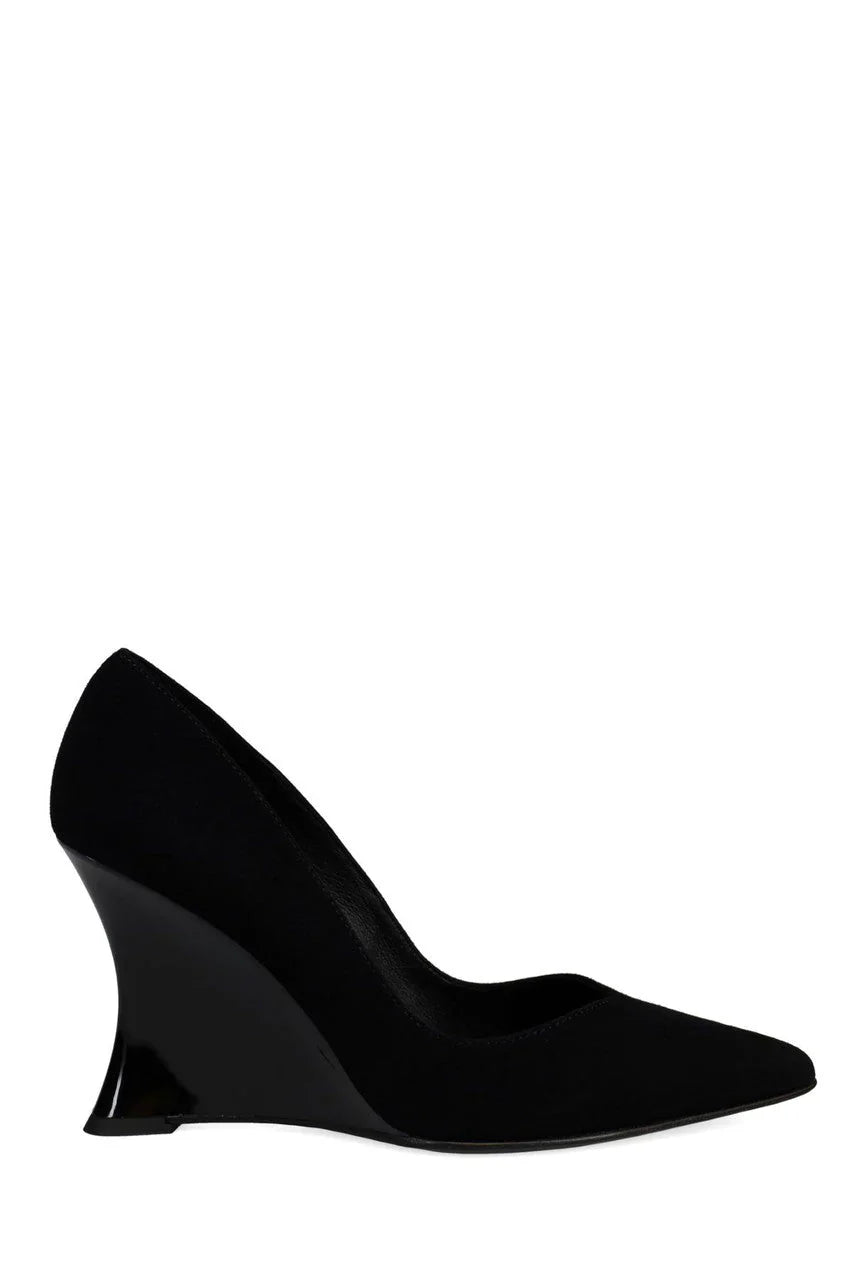 Natori Nori Suede Wedge Pump - Black