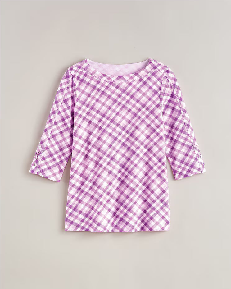 BLAIR Women's Tops Three-Quarter Sleeve Criss-Cross Sailor Top 2 (Misses) - x4