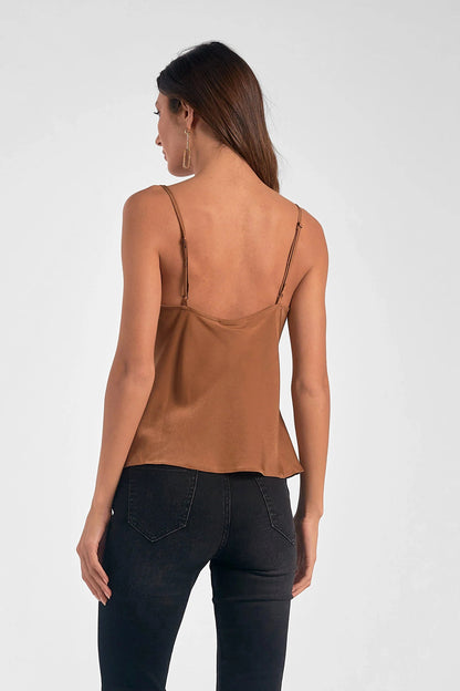 Ruby & Jenna Women's Satin Cowl Neck Cami