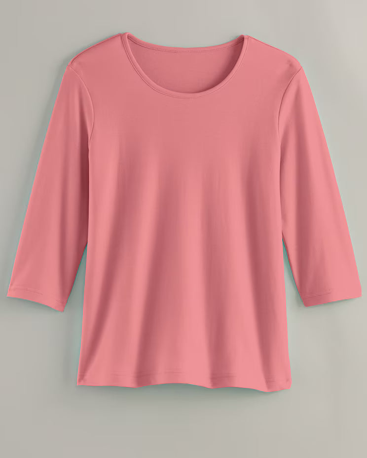 BLAIR Women's Tops Essential Knit Three-Quarter Sleeve Tee 2 (Petite) - x5