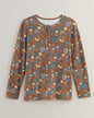 BLAIR Women's Tops Print Long Sleeve Pointelle Henley Top 3 (Misses) - x4