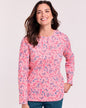 BLAIR Women's Tops Print Long Sleeve Pointelle Henley Top 3 (Misses) - x4
