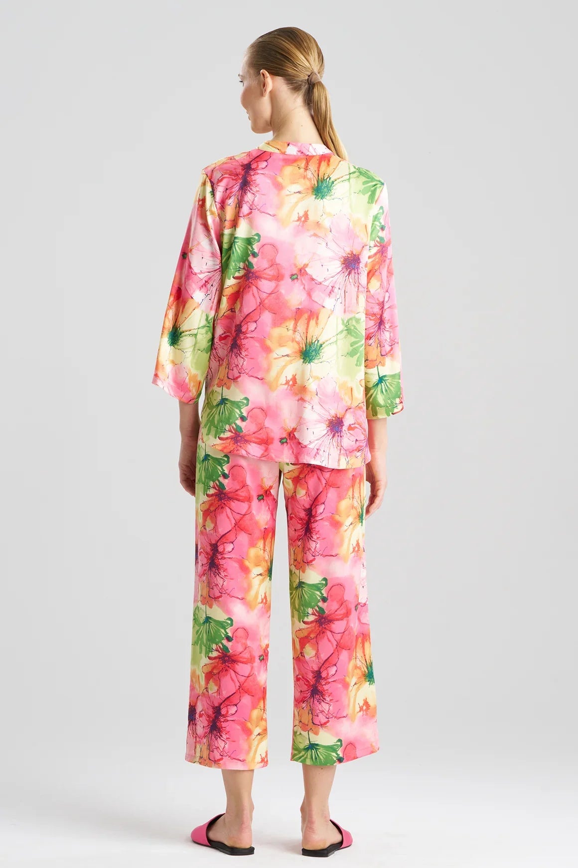Natori Radiance Satin Long Sleeve PJ - Multi