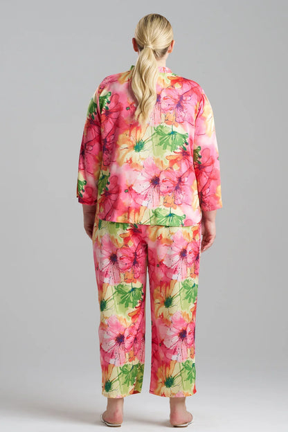 Natori Radiance Satin Long Sleeve PJ - Multi