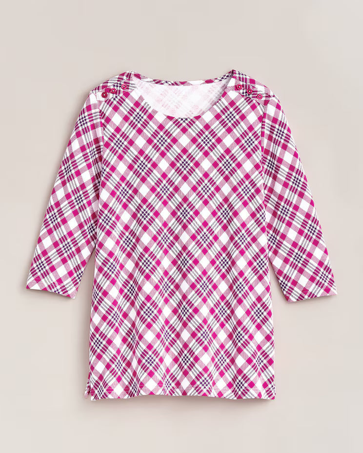 BLAIR Women's Tops Essential Knit Button-Trim Top (Women Plus) - x3