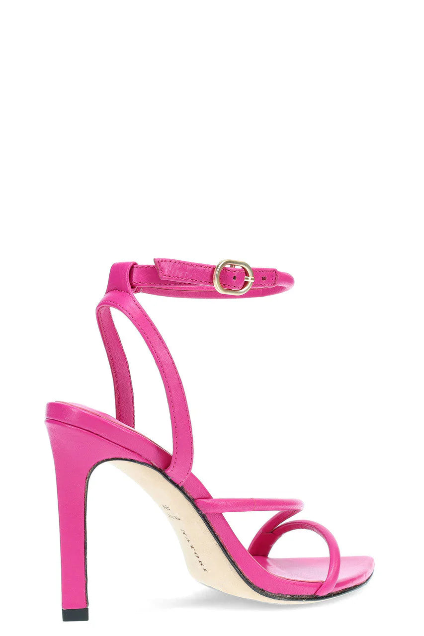 Natori Reiki Nappa Leather Ankle Strap Heel - Dragon Fruit