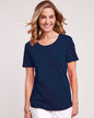 BLAIR Women's Tops Essential Knit Short Sleeve Tee 4 (Petite) - x5