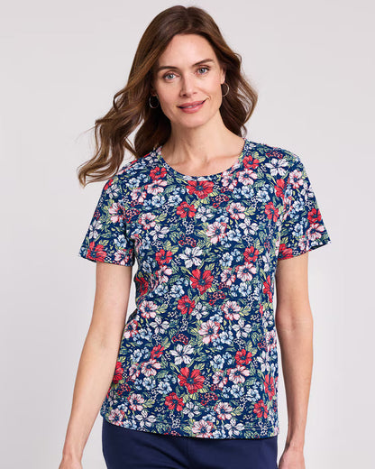 BLAIR Women's Tops Essential Knit Short Sleeve Tee 5 (Petite) - x5