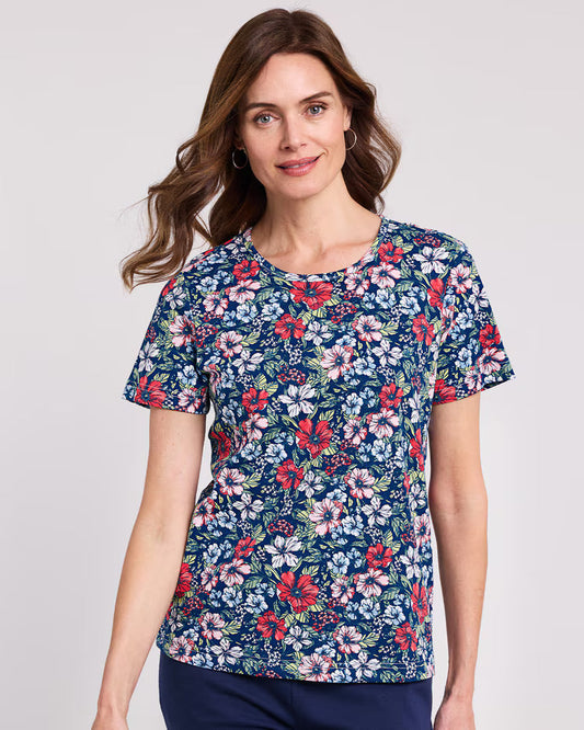 BLAIR Women's Tops Essential Knit Short Sleeve Tee 5 (Petite) - x5