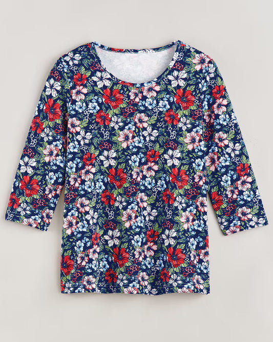 BLAIR Women's Tops Essential Knit Three-Quarter Sleeve Tee 2 (Misses) - x5