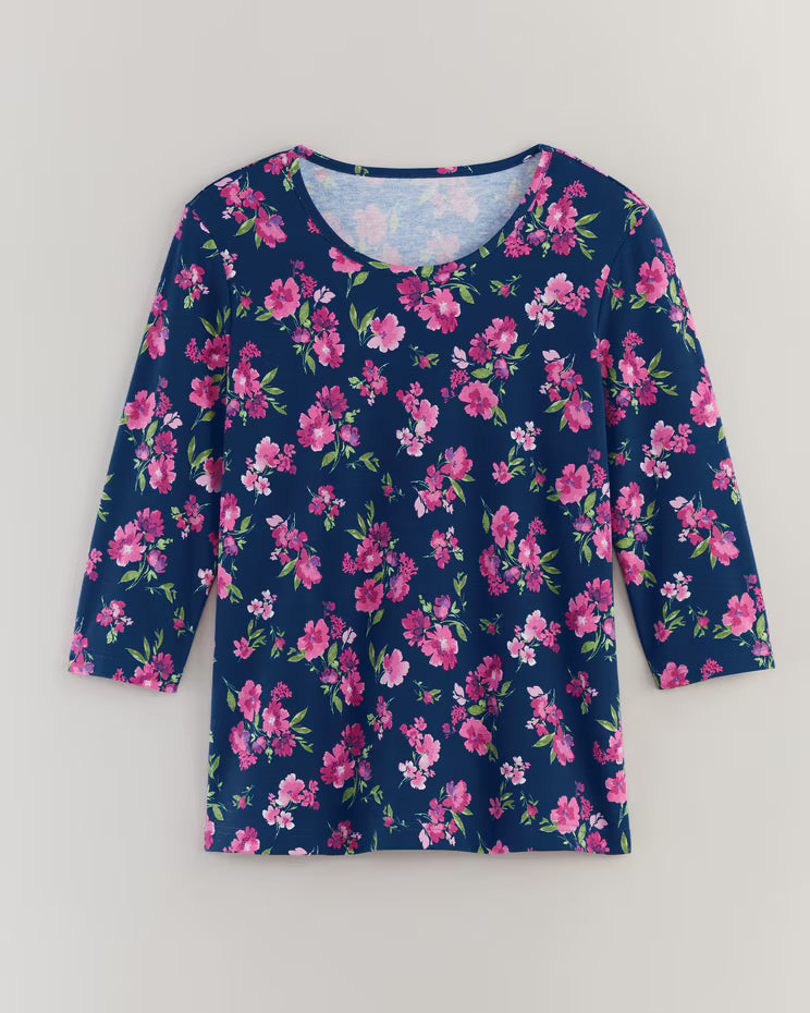 BLAIR Women's Tops Essential Knit Three-Quarter Sleeve Tee 2 (Misses) - x5