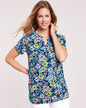 BLAIR Women's Tops Essential Knit Short Sleeve Henley (Women Plus) - x4